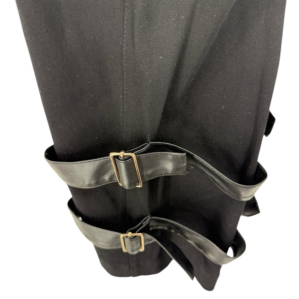 Alberto Makali Black Faux Leather Trim Cargo Pants Strappy Buckle Avant Garde - Picture 13 of 13